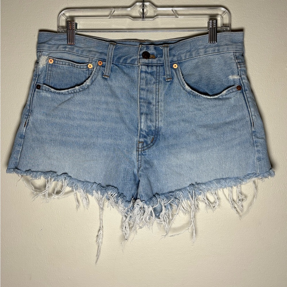 Madewell High-Rise Relaxed Denim Frayed Hem Women's Shorts Size 27